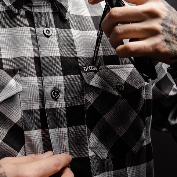 NWT Dixxon Mickey Cohen Gangster Boxer Gray & Black Plaid Flannel Shirt - Picture 6 of 9